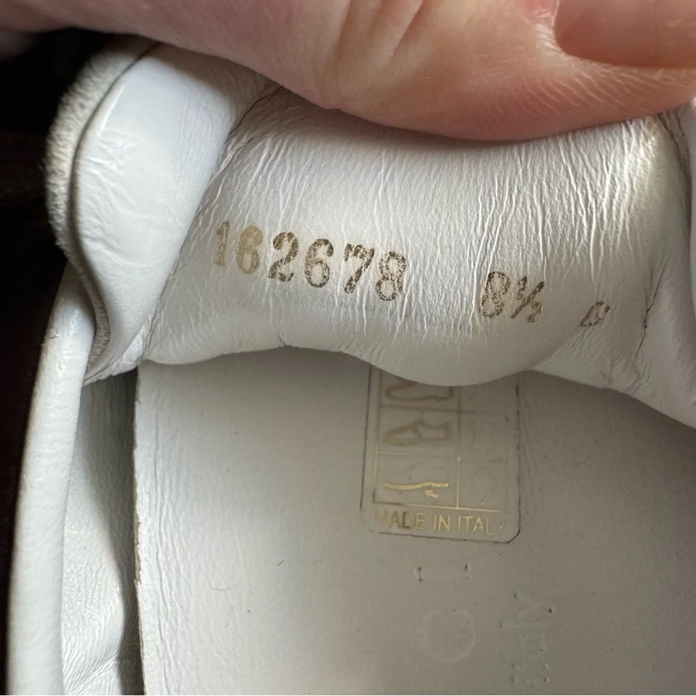 Gucci Men's Brown Leather Monogram Sneakers Size 8.5